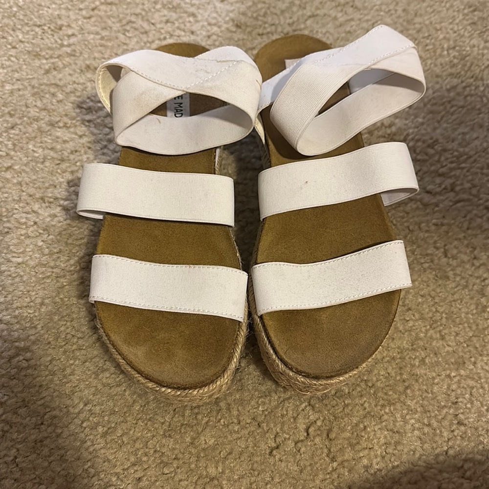 steve madden kimmie white sandles